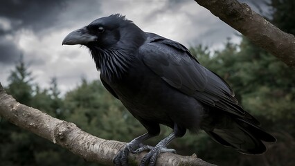 raven on a branch