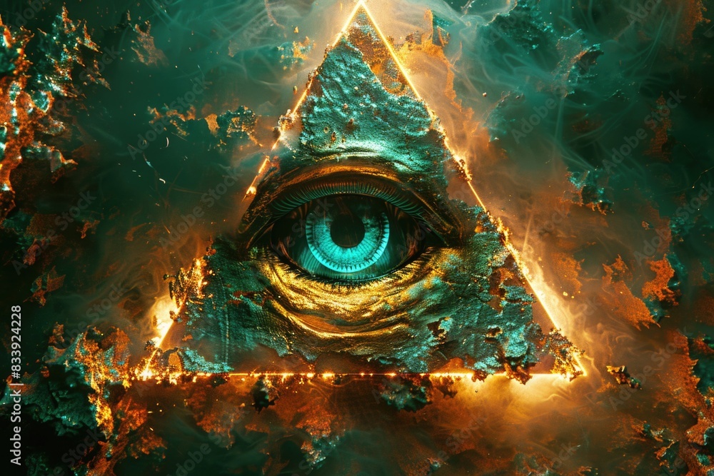 Aufkleber Close-up of a triangle with an eye; great for illustrations or designs where a unique symbol is needed