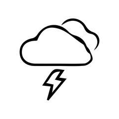 outline single icons related to weather. Clouds lighting effect  - Vector Stock Collection. Editable stroke icon. Vector illustration