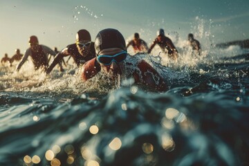 A group of people swimming and enjoying the ocean together - Powered by Adobe