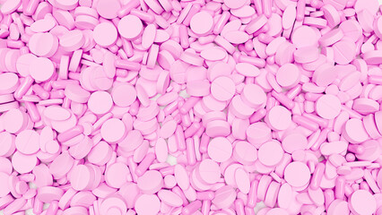 Obraz premium Pink medication female health care estrogen background dangerous transgender unethical drugs 3d illustration render digital rendering