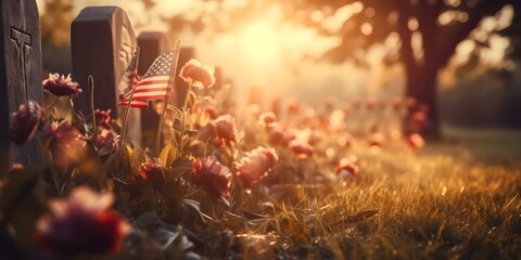 Honoring Fallen Soldiers on Memorial Day in the US. Concept Memorial Day, Fallen Soldiers, Honor, Remembrance, US Military
