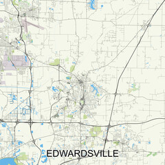 Edwardsville, Illinois, United States map poster art