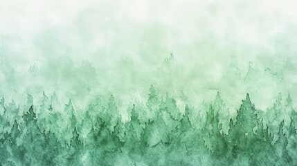 A watercolor painting featuring a gradient of green shades, transitioning from a light mint to a deep forest green, evoking a sense of calming natural growth.