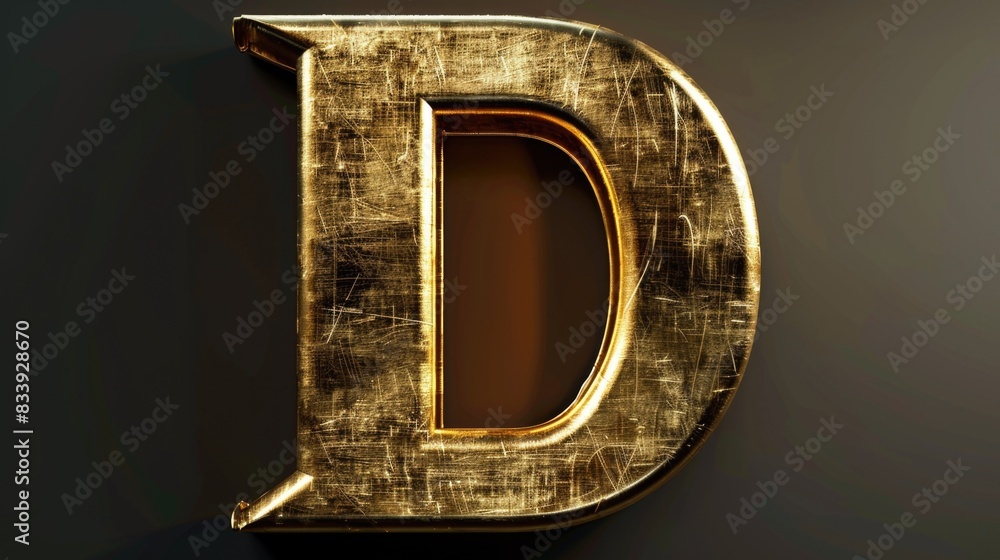 Poster a golden letter 'd' on a dark or black background, perfect for uses where a simple yet elegant desig
