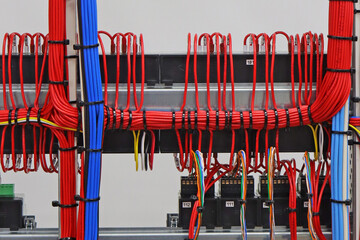 Connection of electrical units in an electrical distribution cabinet using copper mounting wires....