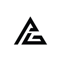 Letter Pg or Gp triangle modern logo