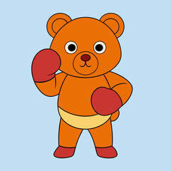 Boxer bear vector illustration 