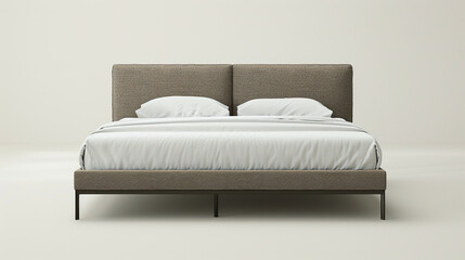 Obraz premium bed with pillows isolated on white