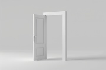 Open door emitting light possibilities growth achievements concept motivation learning skills knowledge heaven doors exit abstract simple background new ways entering leaving space imagination