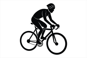 silhouette of a person riding a bicycle