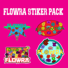 SET OF FLOWER DESIGNS FOR STICKERS, TAG, BRANDING AND PACKAGING