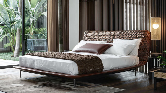 luxury hotel room with bed