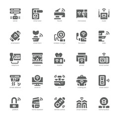 Smarthome icon pack for your website, mobile, presentation, and logo design. Smarthome icon glyph design. Vector graphics illustration and editable stroke.