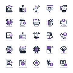 Smarthome icon pack for your website, mobile, presentation, and logo design. Smarthome icon dual tone design. Vector graphics illustration and editable stroke.