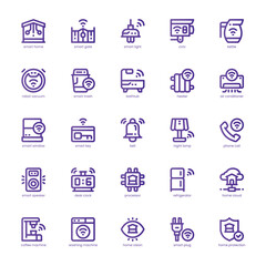 Smarthome icon pack for your website, mobile, presentation, and logo design. Smarthome icon basic line gradient design. Vector graphics illustration and editable stroke.