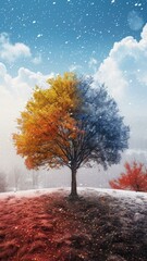 Winter Wonderland Scene for Seasonal Designs Generative AI