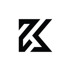 Letter Zs or Sz rectangle shape logo