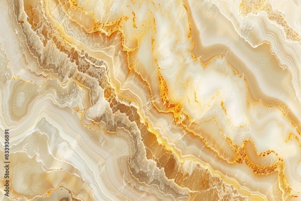 Poster A high-quality close-up view of a marble surface with intricate patterns and textures
