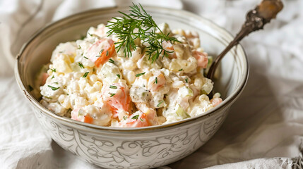 Russian salad photography