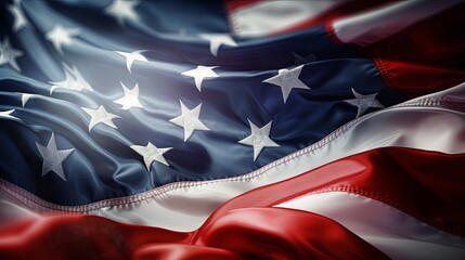 Patriotic Pride: Close-Up Illustration of Folded American Flag with Copy Space