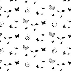 Web Pattern .Beautiful butterfly silhouette seamless pattern.