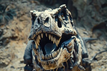 A detailed view of a dinosaur's open mouth, useful for illustrations and educational materials