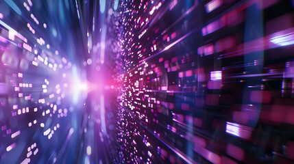 Naklejka premium Purple glowing fiber optic starburst background