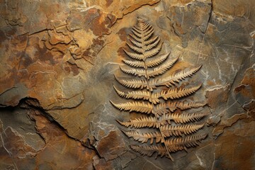 A close-up shot of a fern leaf growing on a rocky surface