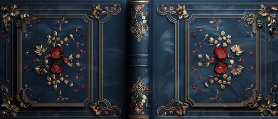 Book cover background template with elegant patterns, suitable for novels, classic look