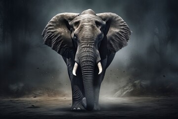 Fototapeta premium elephant in the river, generative ai