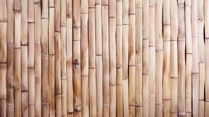 Bamboo wall texture in an eco-home, natural light highlighting the organic patterns. 