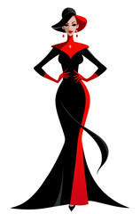 Vector portrait of an elegant woman, depicting the complexity and elegance of fashion.
