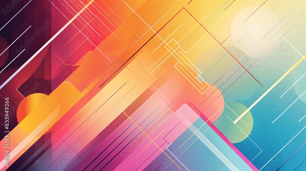 Poster an abstract background with colorful geometric shapes and gradients