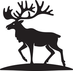 caribou Silhouette Vector Illustration