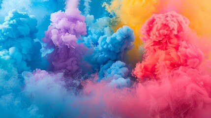 colorful smoke celebrate Holi hai with real vivid colors in high resolution and quality