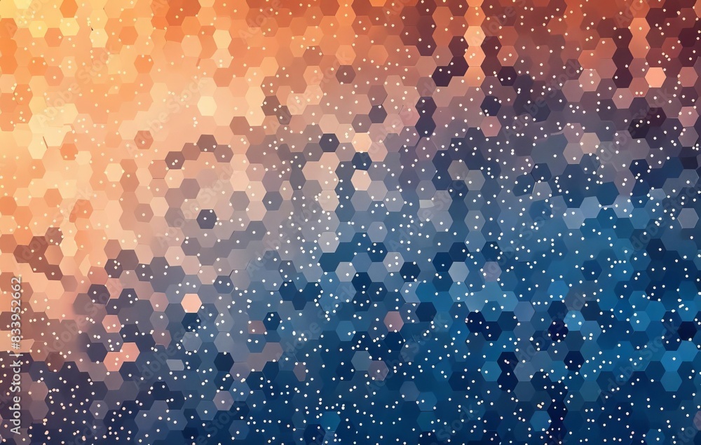 Aufkleber abstract hexagonal pattern with warm and cool tones