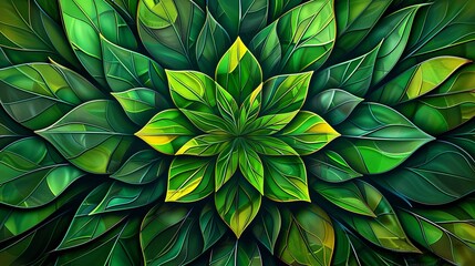 Fototapeta premium A green leafy flower with a green background