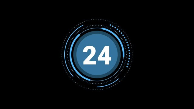 Motion graphic of counting numbers on a black screen. Perfect for clip video elements.