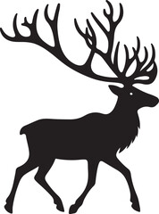 caribou Silhouette Vector Illustration