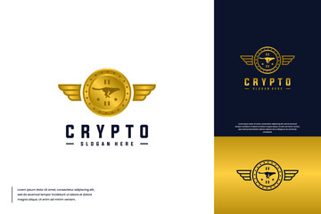 investment logo with digital currency and cheetah concept, fast ,logo design template. © dhulpikir