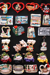 Souvenirs magnets for sale in Verona, Italy