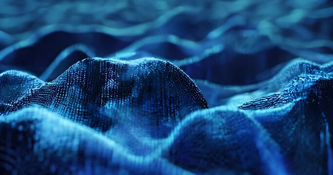 Abstract scene of binary code creating a digital landscape, symbolizing data exploration and information mapping. Data mining visualization