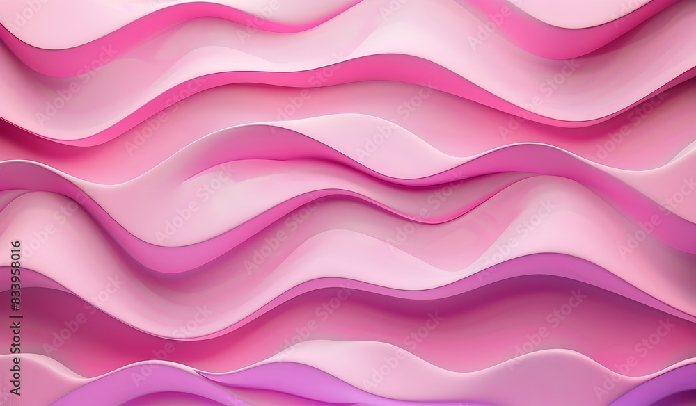 Poster pink background with a pink wavy geometric pattern, seamless texture, 3d rendering in the style of h
