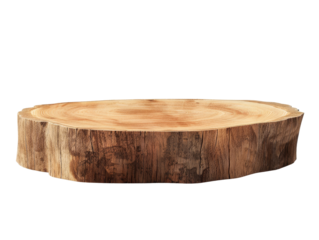 Wooden Podium for Product Placement Natural and Elegant Display Stand cut out transparent isolated on white background PNG file