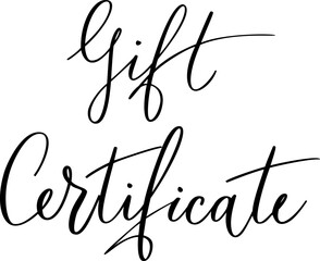 Gift Certificate vector file. Handwritten calligraphy font.