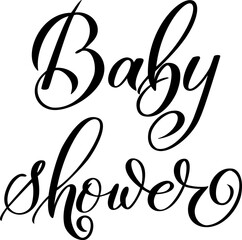 Baby Shower brush pen calligraphy. Vector file. Modern calligraphy style. 