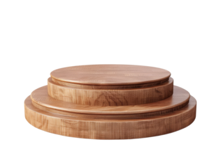 wood podium  for Product Placement cut out transparent isolated on white background PNG file