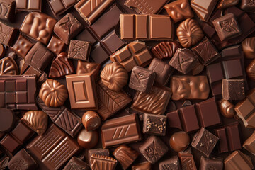 Fototapeta premium Chocolate background on the theme of World Chocolate Day