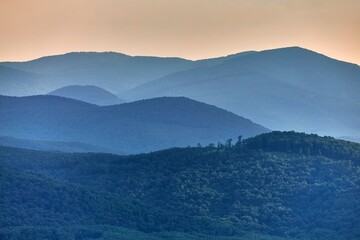 Mountains misty landscape